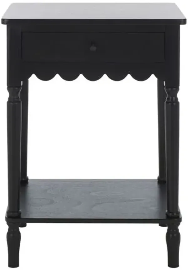 Neronna 1-Drawer Scalloped Accent Table - Black - 26Hx18.9Wx15.7D in