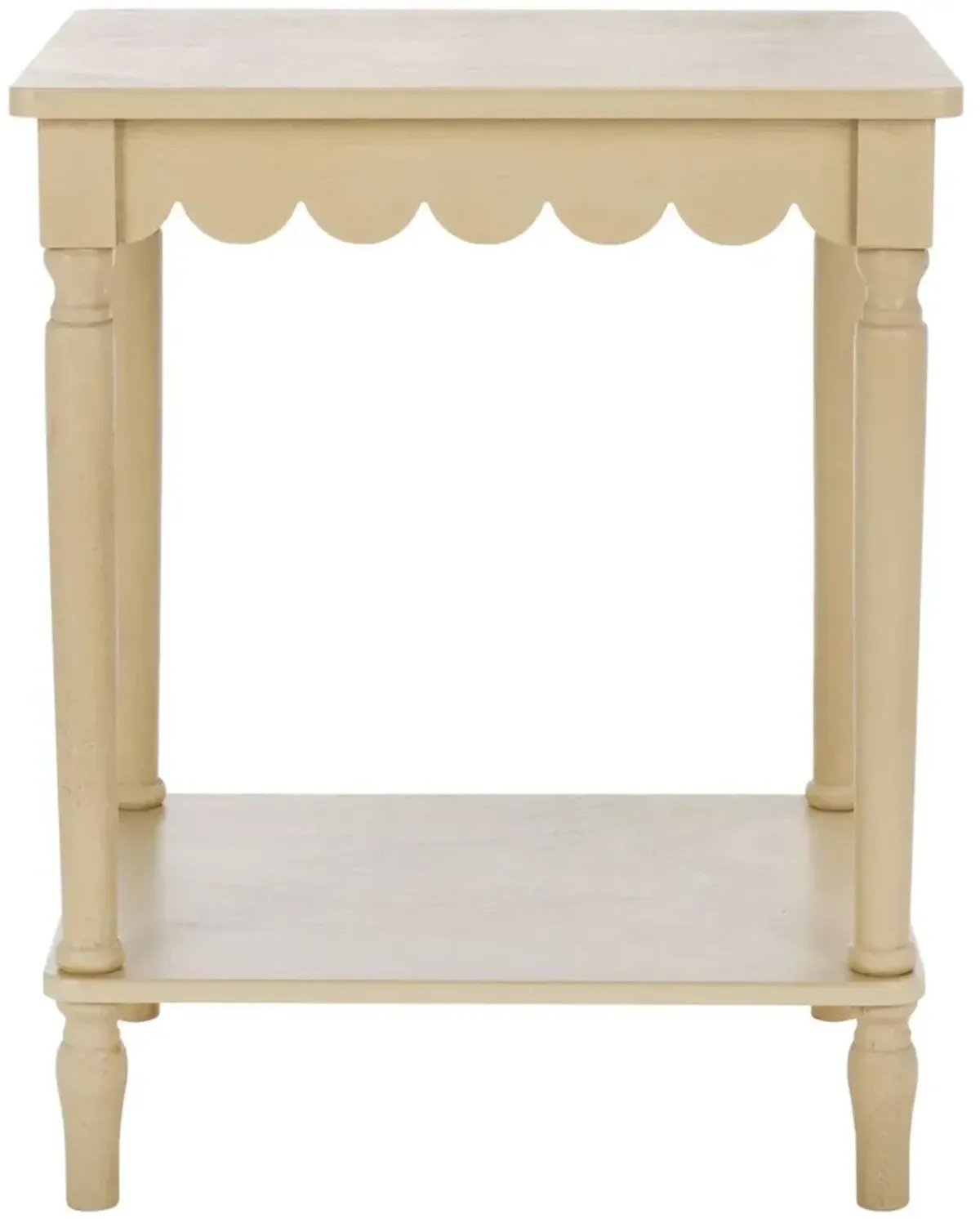Anwyn Scalloped Pine Accent Table