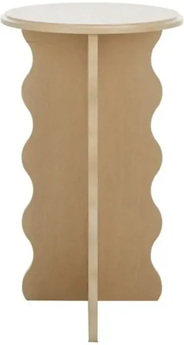 Ozenie Wavy Accent Table - Brown - 22Hx15Wx15D in