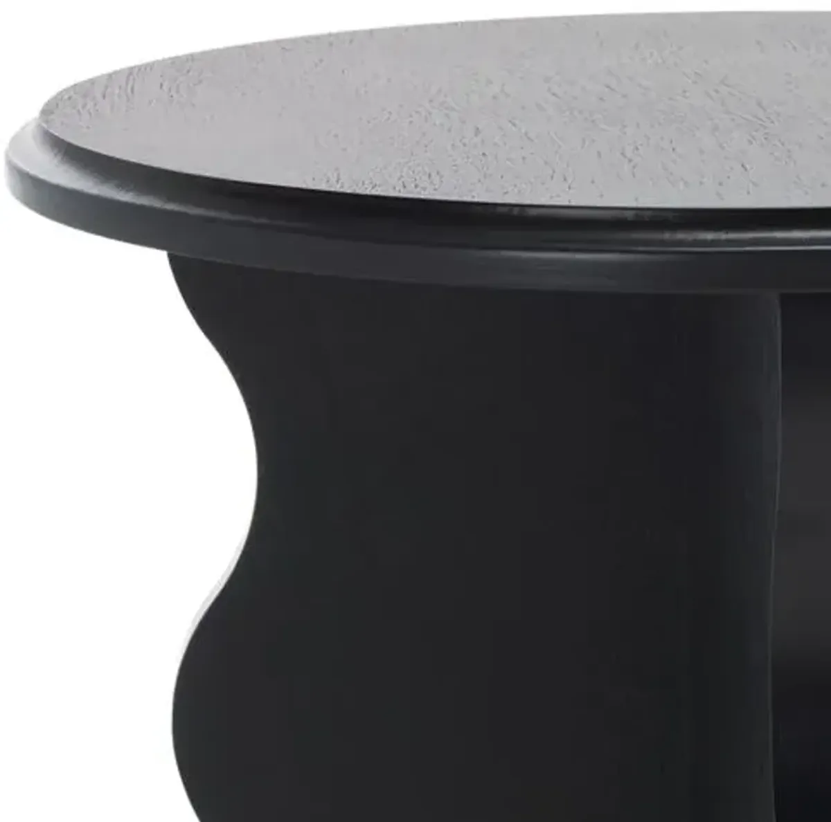 Ozenie Wavy Accent Table - Black - 22Hx15Wx15D in