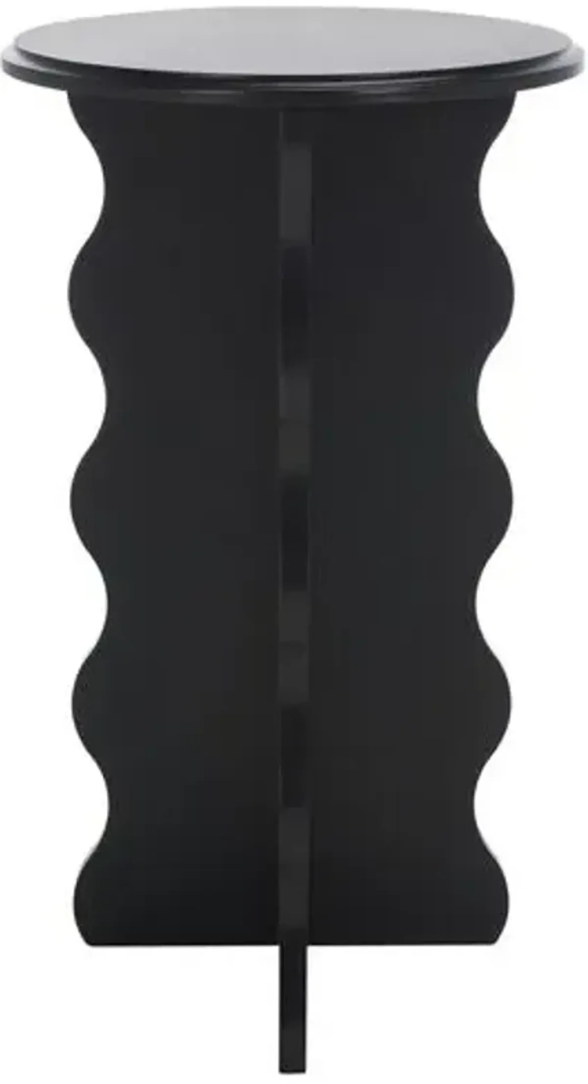 Ozenie Wavy Accent Table - Black - 22Hx15Wx15D in
