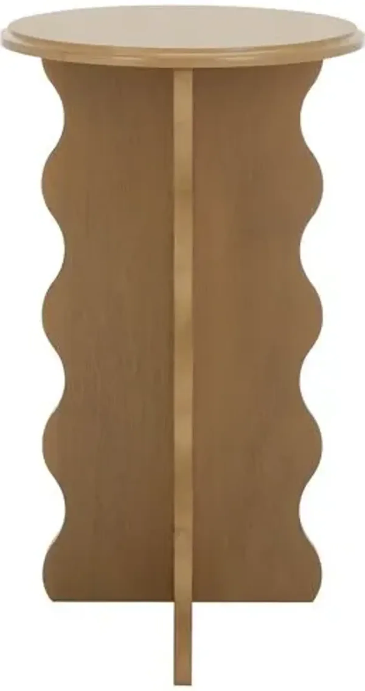 Ozenie Wavy Accent Table - Brown - 22Hx15Wx15D in