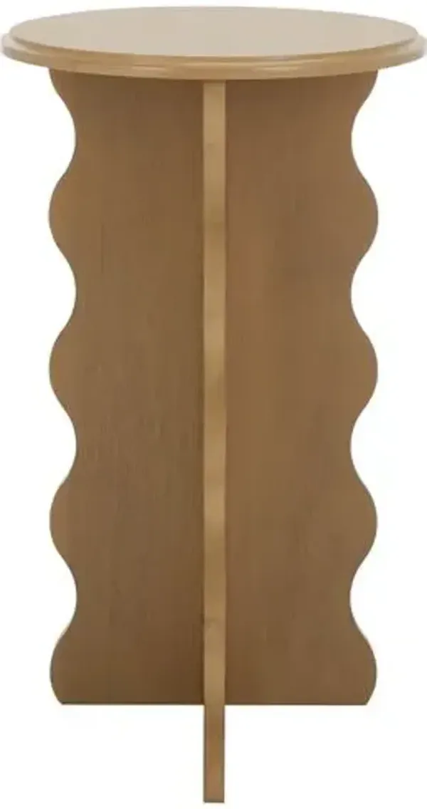 Ozenie Wavy Accent Table - Brown - 22Hx15Wx15D in