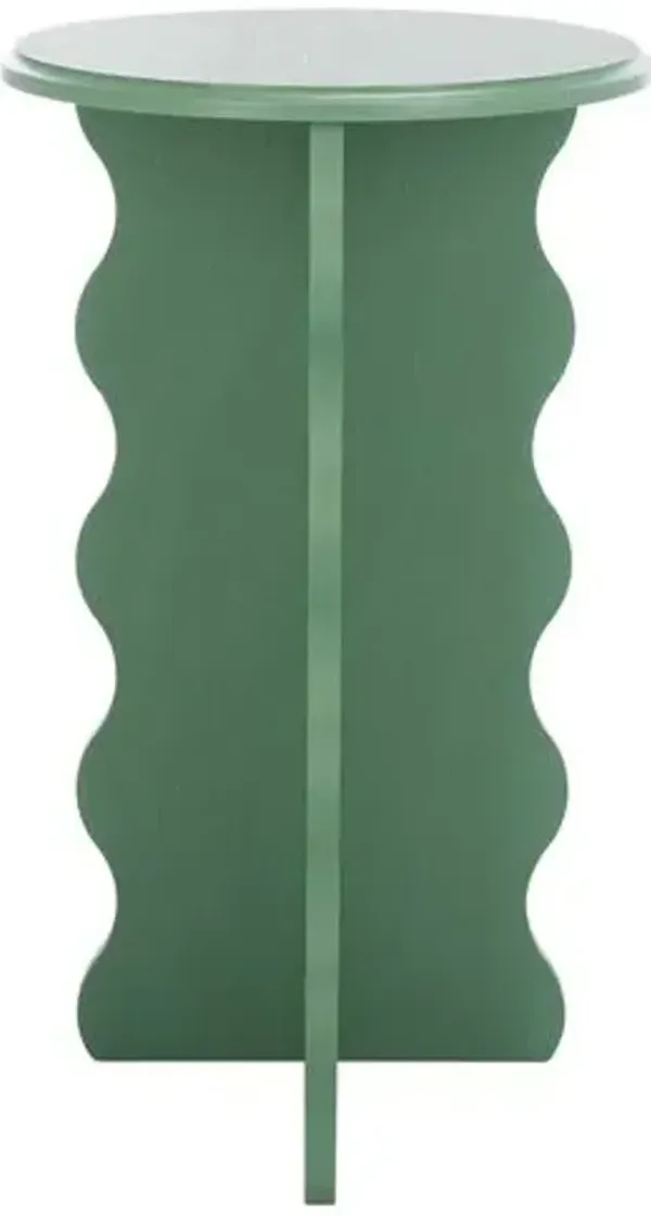 Ozenie Wavy Accent Table - Green - 22Hx15Wx15D in