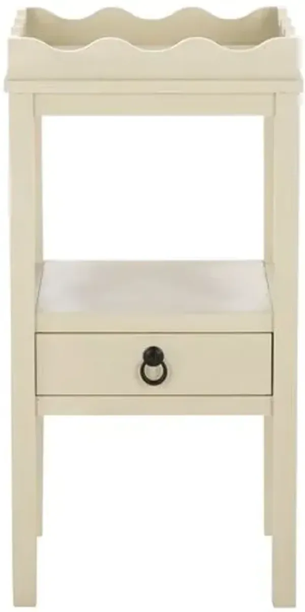 Oshenan 1-Drawer Pine Accent Table - Brown - 28Hx14.2Wx13D in