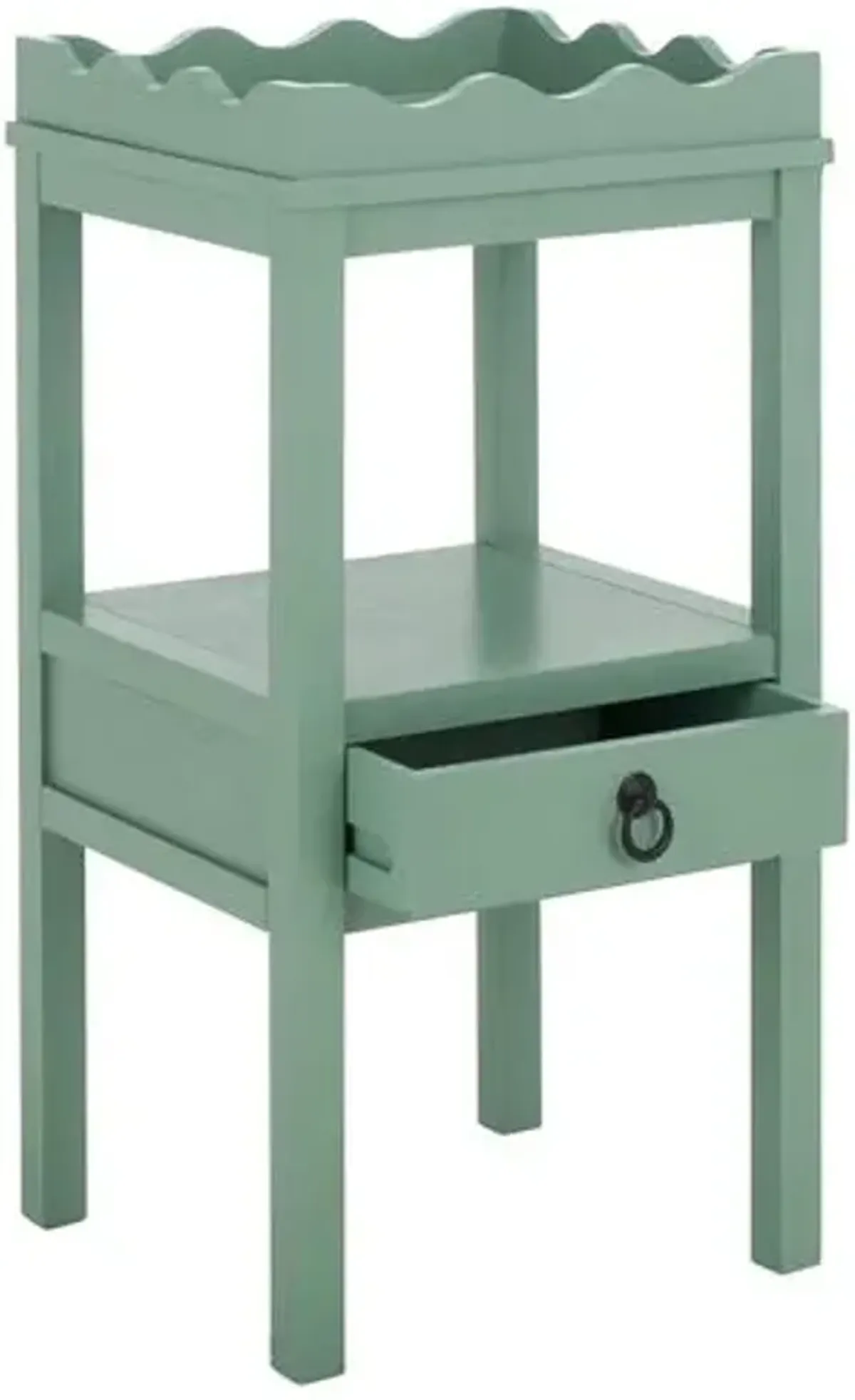 Oshenan 1-Drawer Pine Accent Table - Green - 28Hx14.2Wx13D in