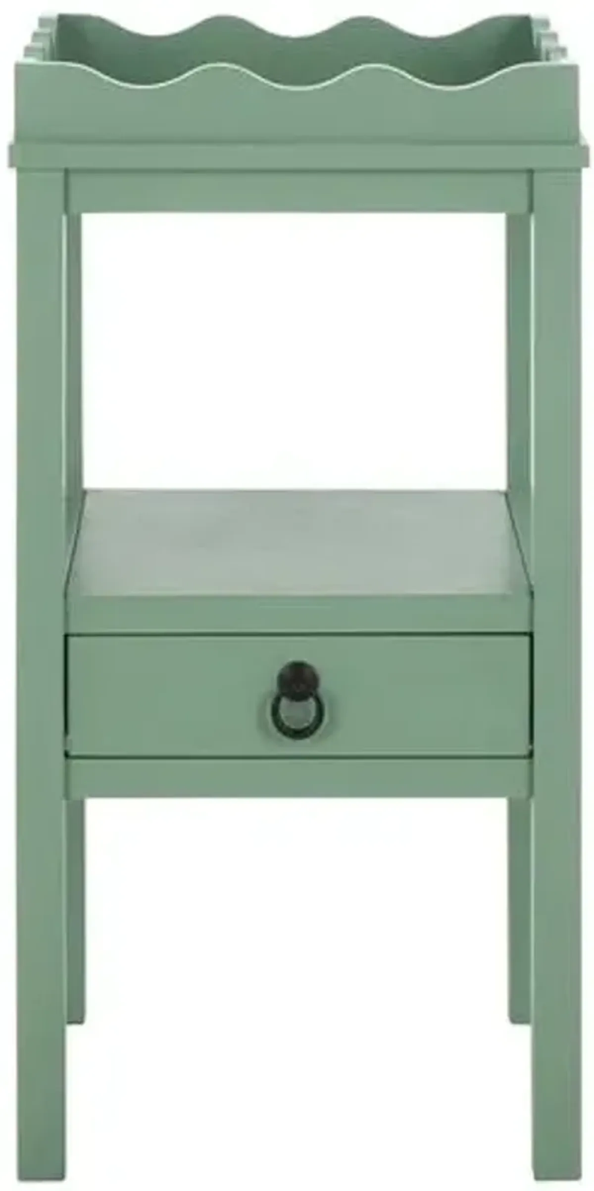 Oshenan 1-Drawer Pine Accent Table - Green - 28Hx14.2Wx13D in