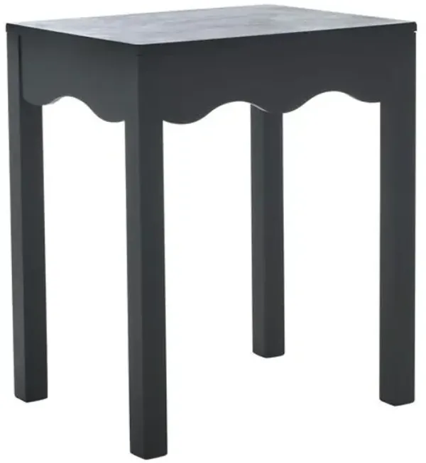 Anarais Square Wave Pine Accent Table - Black - 23.6Hx19.7Wx15.7D in