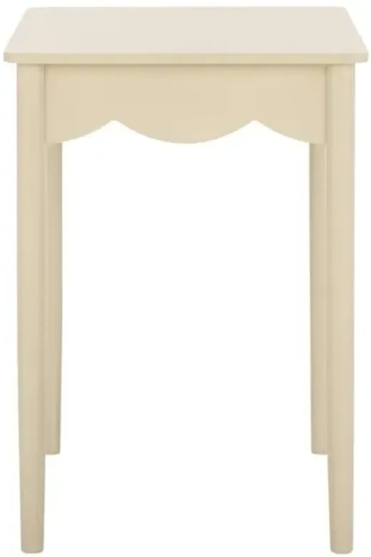 Myricel Scalloped Pine Accent Table - Brown - 24Hx16.9Wx16.9D in