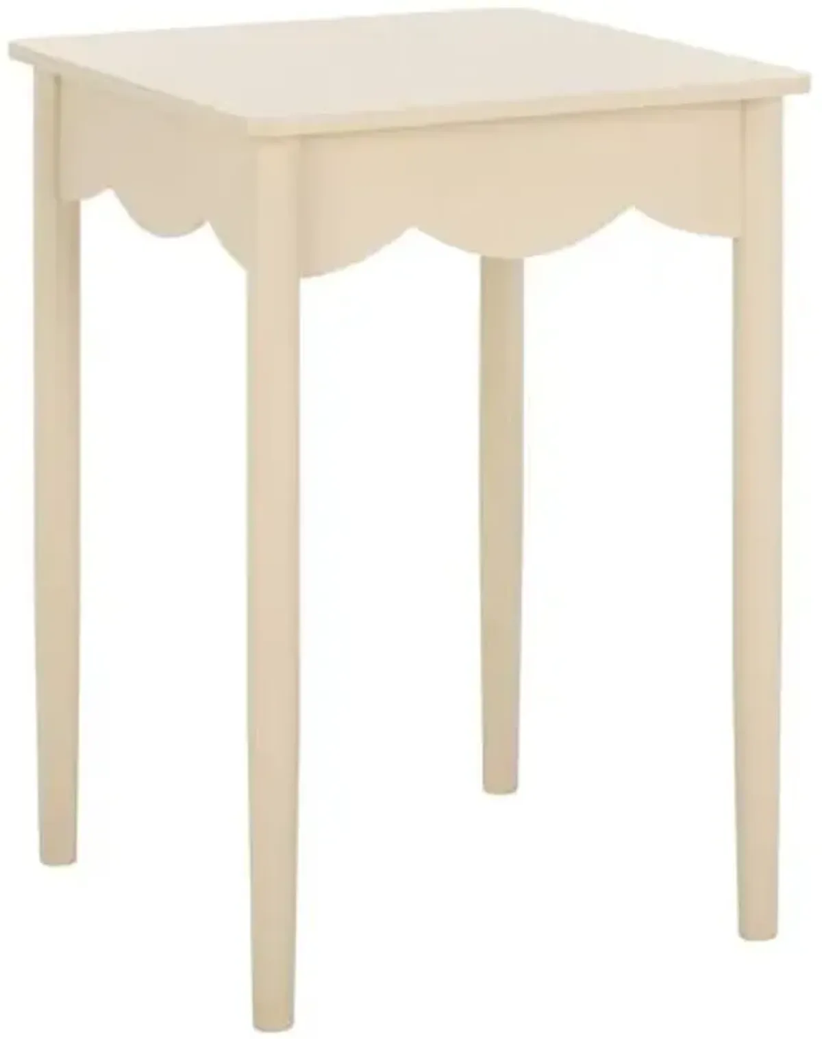 Myricel Scalloped Pine Accent Table - Brown - 24Hx16.9Wx16.9D in