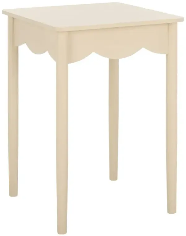Myricel Scalloped Pine Accent Table