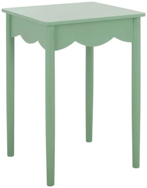 Myricel Scalloped Pine Accent Table