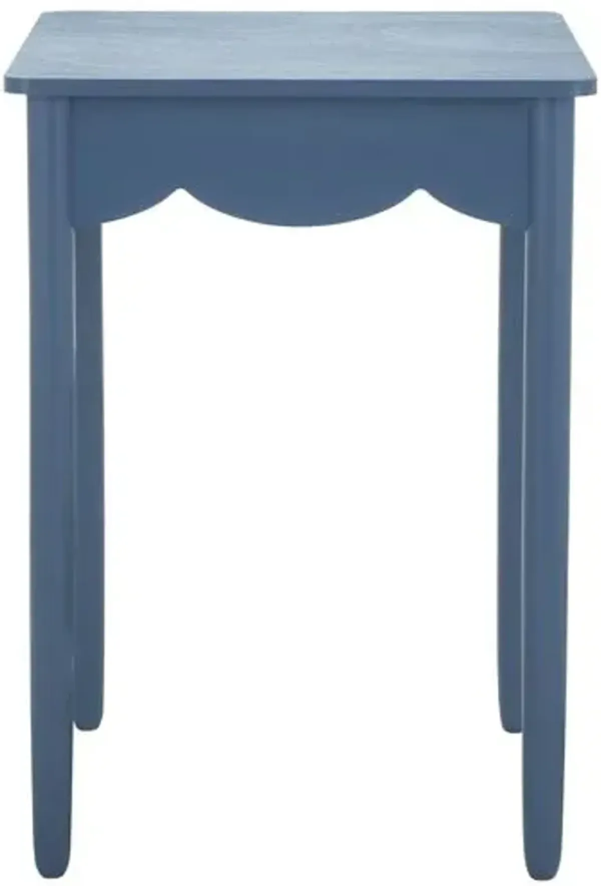 Myricel Scalloped Pine Accent Table - Blue - 24Hx16.9Wx16.9D in