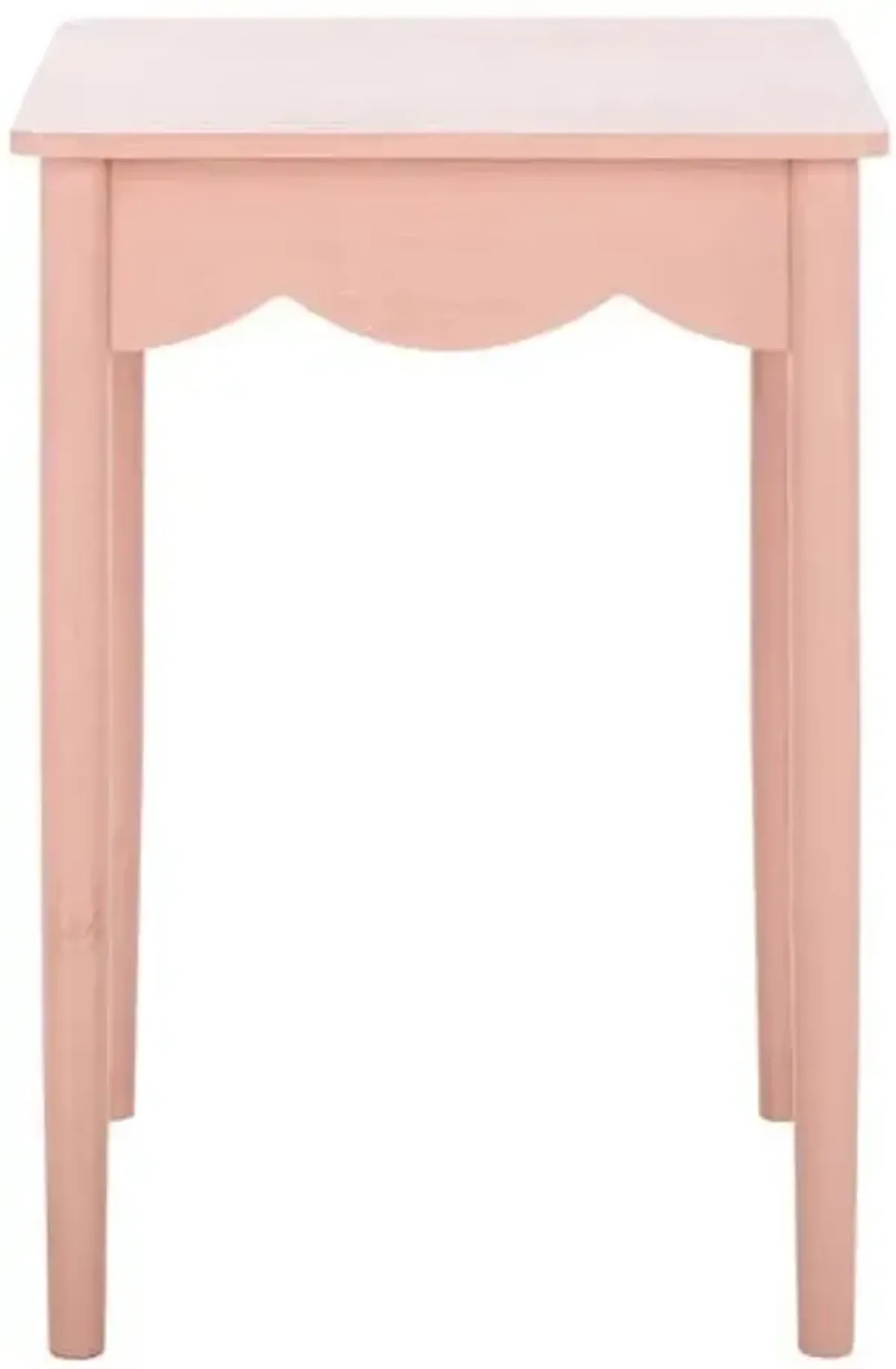 Myricel Scalloped Pine Accent Table - Pink - 24Hx16.9Wx16.9D in