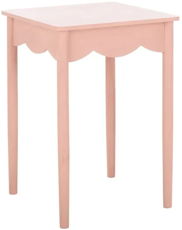 Myricel Scalloped Pine Accent Table