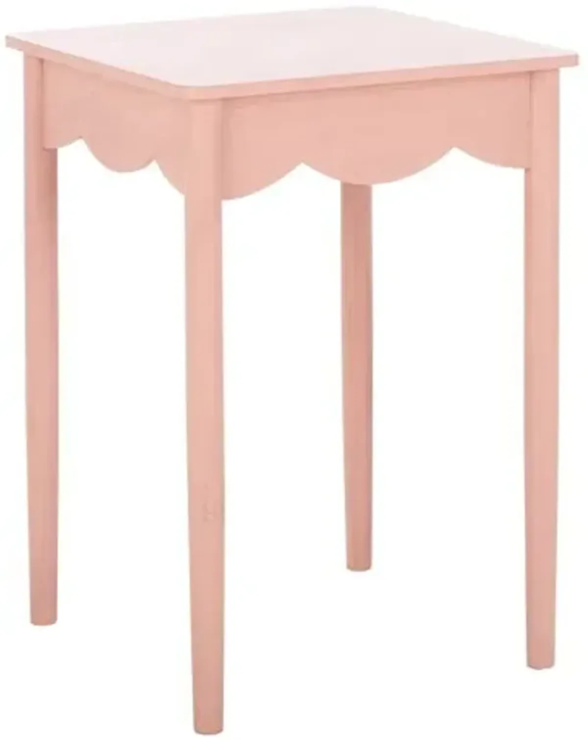 Myricel Scalloped Pine Accent Table - Pink - 24Hx16.9Wx16.9D in