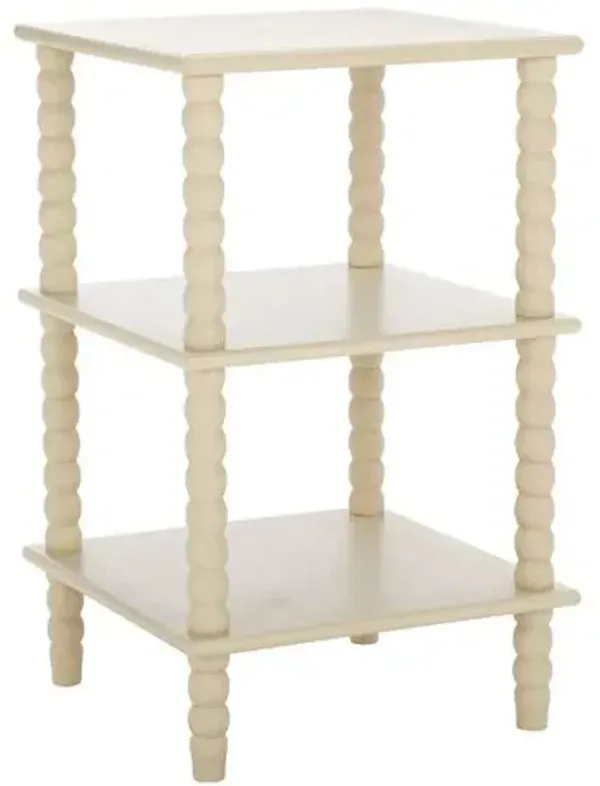 Anaran 3-Shelf Pine Spindle Accent Table - Brown - 25.6Hx18.9Wx15.7D in