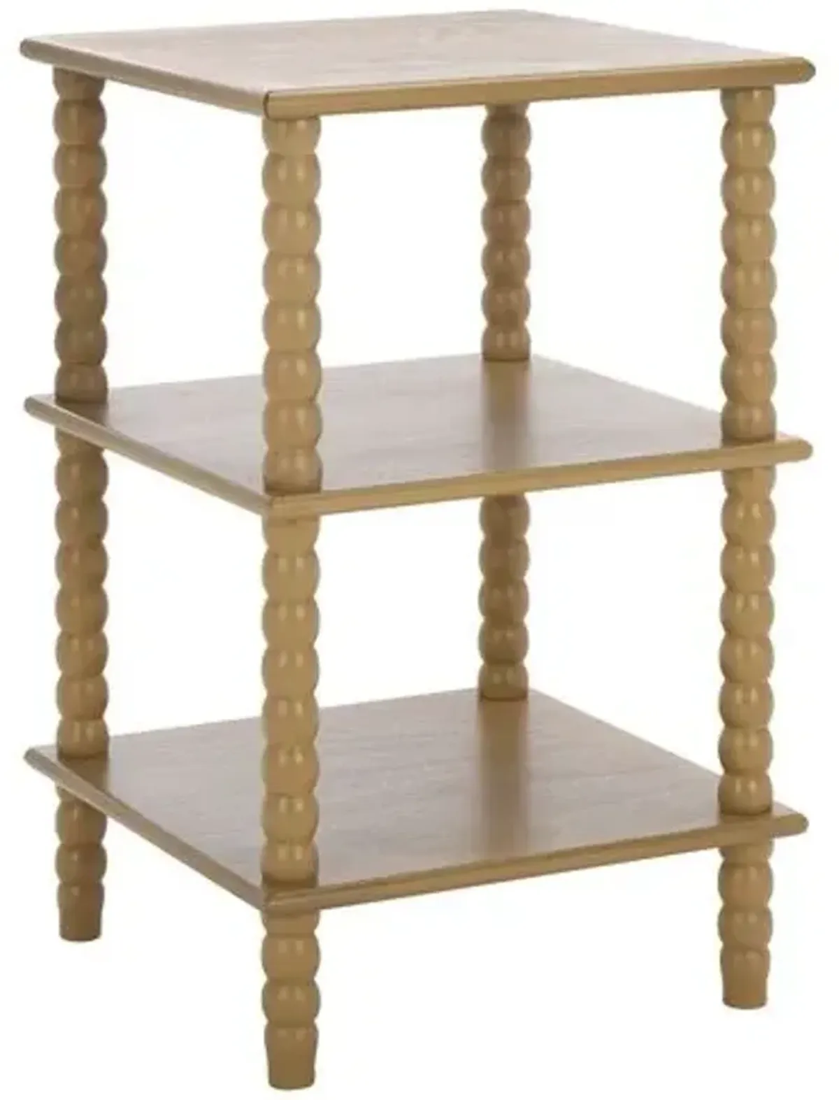 Anaran 3-Shelf Pine Spindle Accent Table - Brown - 25.6Hx18.9Wx15.7D in