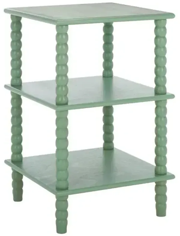 Anaran 3-Shelf Pine Spindle Accent Table - Green - 25.6Hx18.9Wx15.7D in