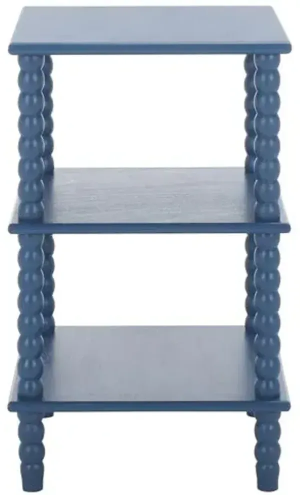 Anaran 3-Shelf Pine Spindle Accent Table - Blue - 25.6Hx18.9Wx15.7D in