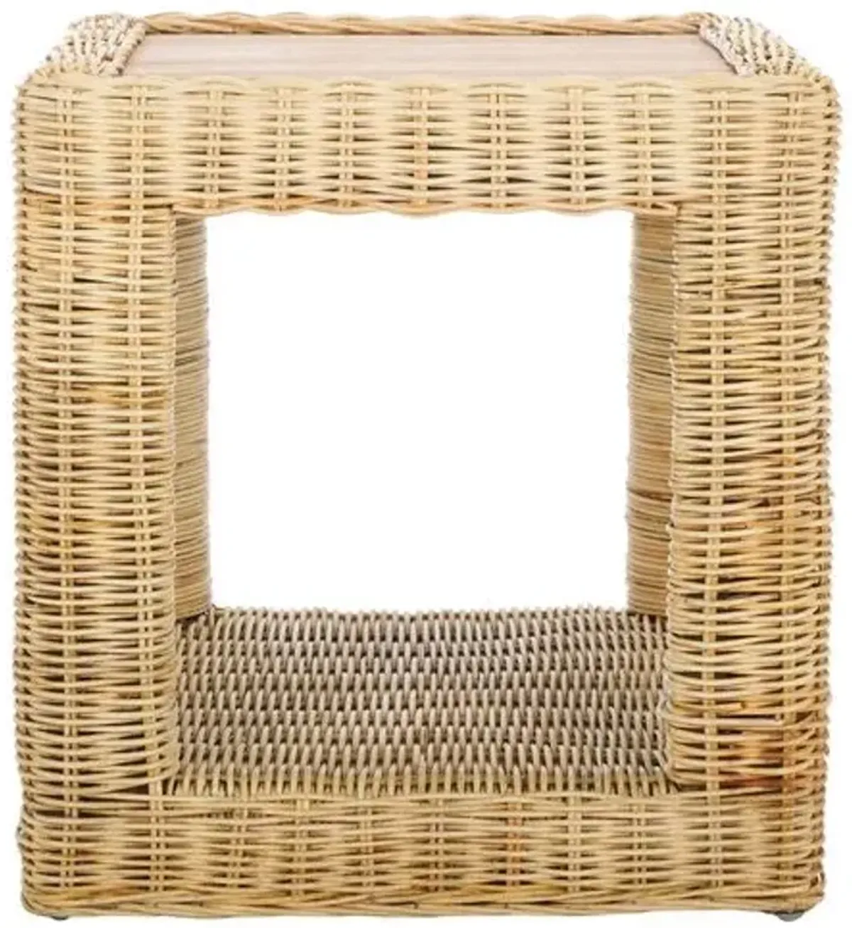 Elarais Rattan Accent Table - Natural/Natural - Brown - 21.7Hx19.7Wx19.7D in