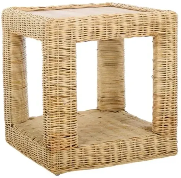 Elarais Rattan Accent Table - Natural/Natural - Brown - 21.7Hx19.7Wx19.7D in