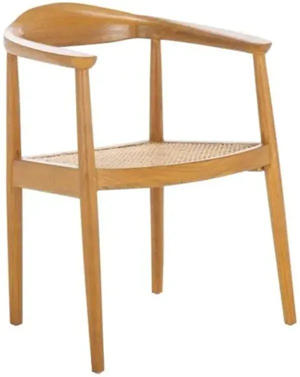 Fenorra Open Webbing Accent Chair - Brown - Curved Back, Comfortable, Durable