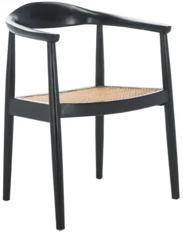 Fenorra Open Webbing Accent Chair - Black - Curved Back, Comfortable, Durable