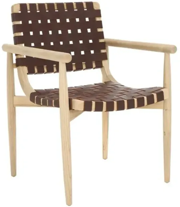 Veyra Leather Accent Chair - Orange, Comfortable, Durable