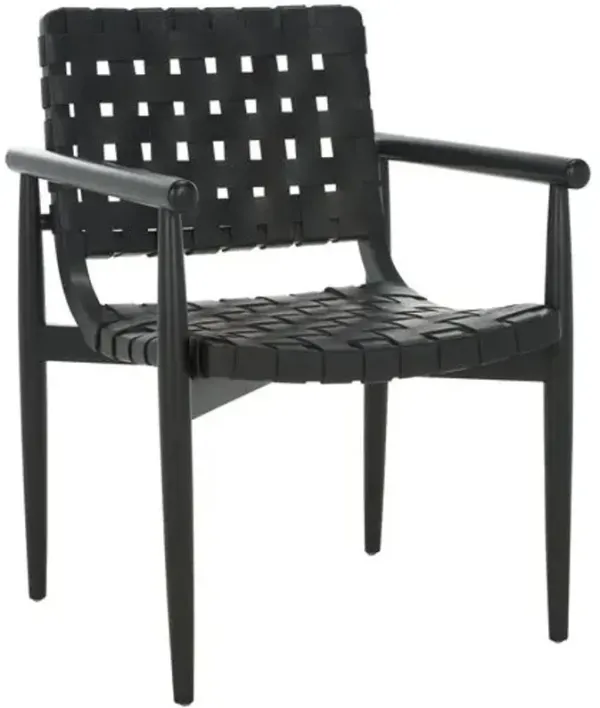 Veyra Leather Accent Chair - Black, Comfortable, Durable