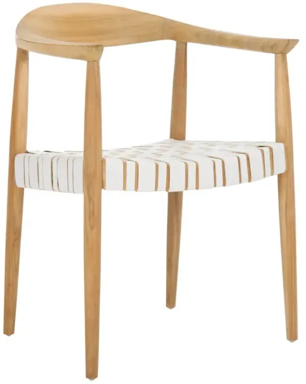 Caleneth Leather Woven Arm Chair