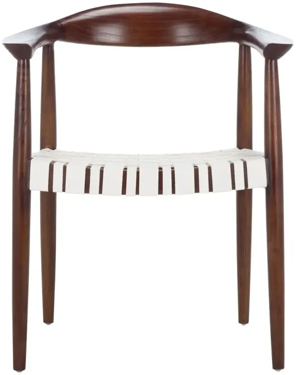 Caleneth Leather Woven Arm Chair