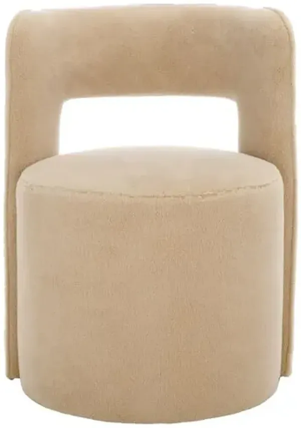 Anarian Faux Lambs Wool Accent Chair - Beige, Comfortable, Durable