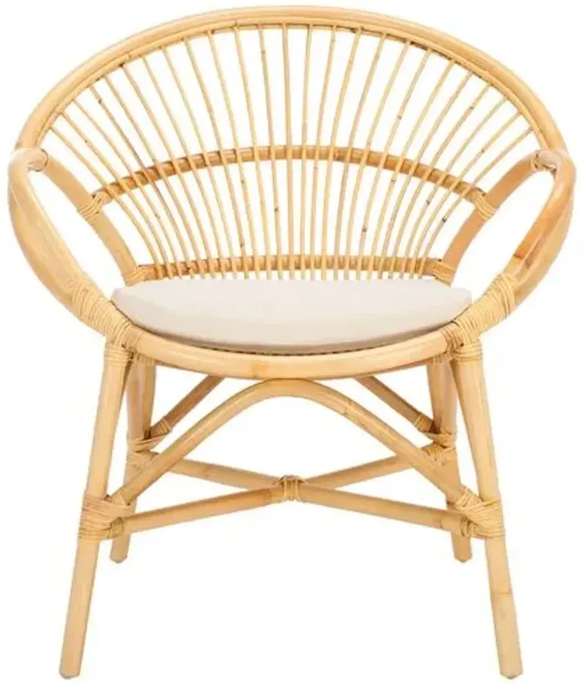 Thyraina Accent Chair with Cushion - White/Natural - Brown, Comfortable, Durable, Cushioned