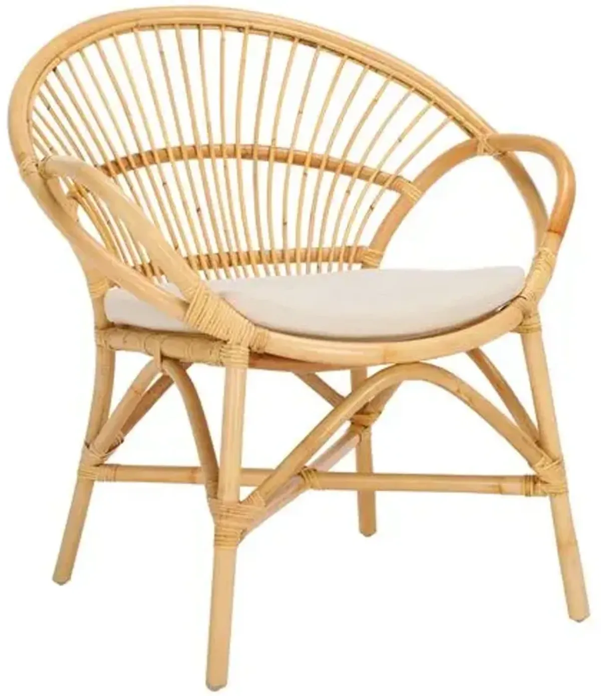 Thyraina Accent Chair with Cushion - White/Natural - Brown, Comfortable, Durable, Cushioned