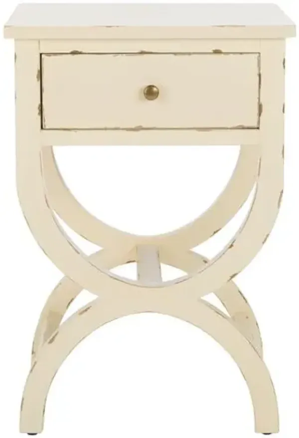 Morinel Accent Table with Storage Drawer - White - 26.8Hx18Wx15D in