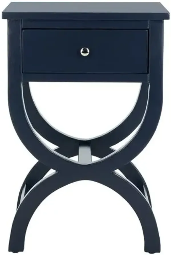 Morinel Accent Table with Storage Drawer - Blue - 26.8Hx18Wx15D in