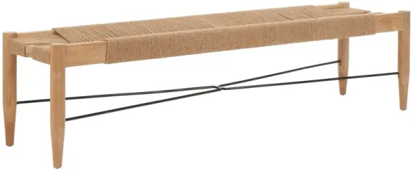 Calenis Jute Teak Bench, Natural/Natural