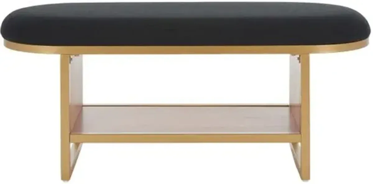 Ceriva Open Shelf Bench with Cushion - Black
