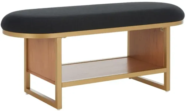 Ceriva Open Shelf Bench with Cushion - Black