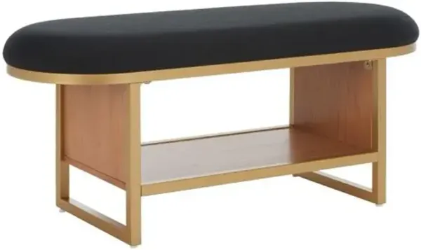 Ceriva Open Shelf Bench with Cushion - Black
