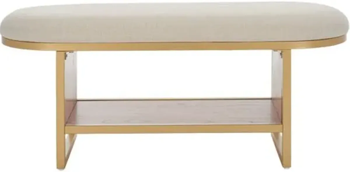 Ceriva Open Shelf Bench with Cushion - White