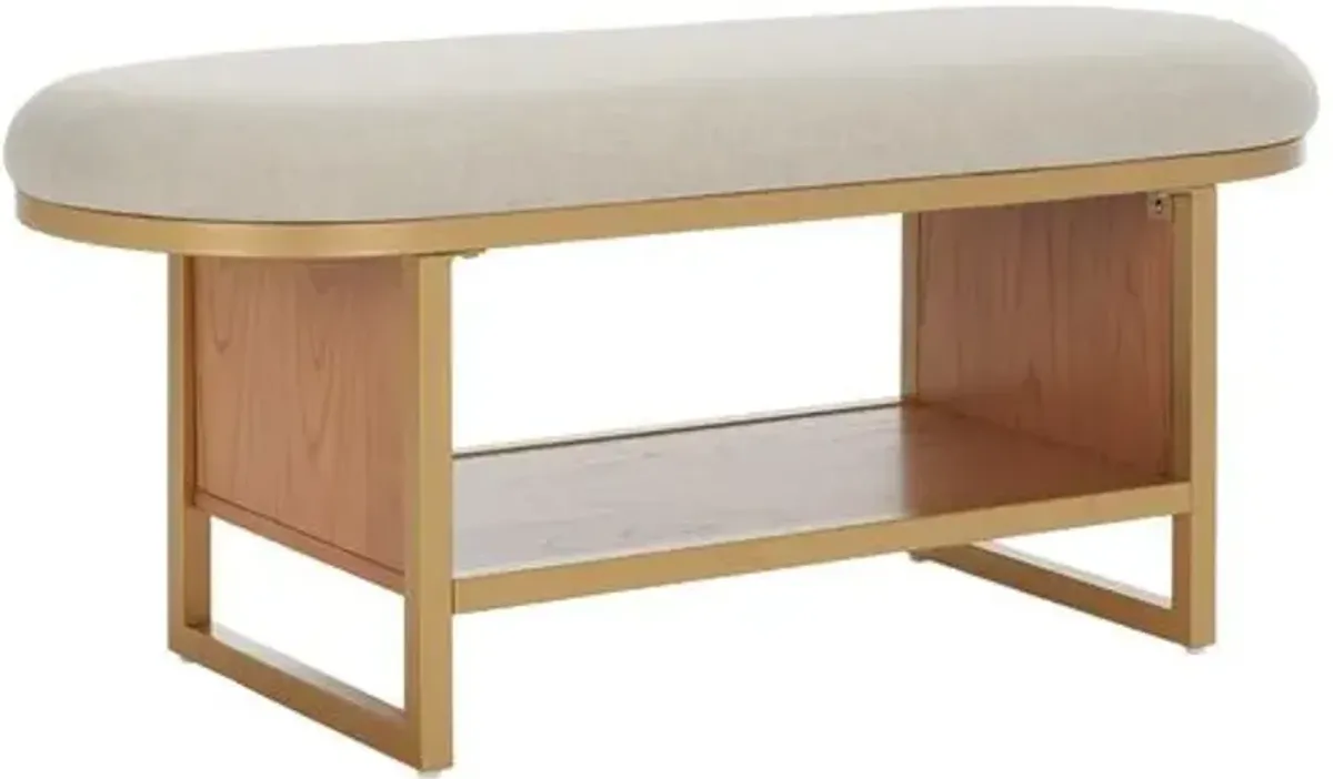 Ceriva Open Shelf Bench with Cushion - White