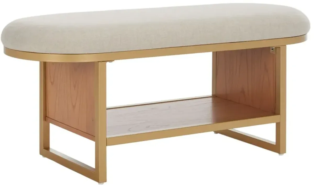 Ceriva Open Shelf Bench with Cushion - White