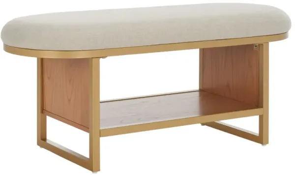 Ceriva Open Shelf Bench with Cushion - White
