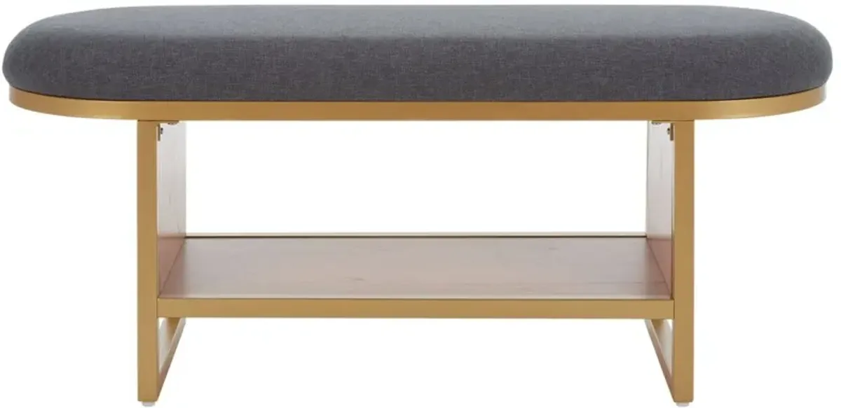 Ceriva Open Shelf Bench with Cushion - Gray