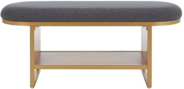 Ceriva Open Shelf Bench with Cushion - Gray