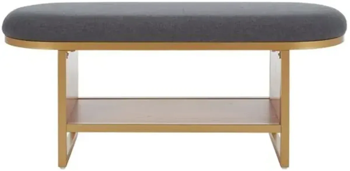 Ceriva Open Shelf Bench with Cushion - Gray