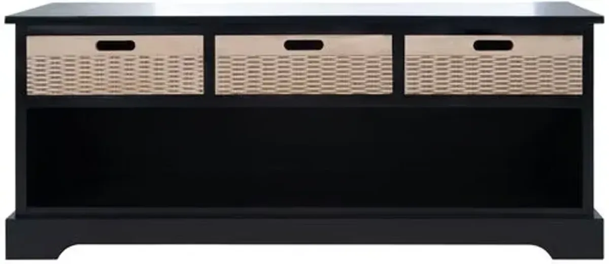 Sylibeth 3-Basket Storage Bench - Black