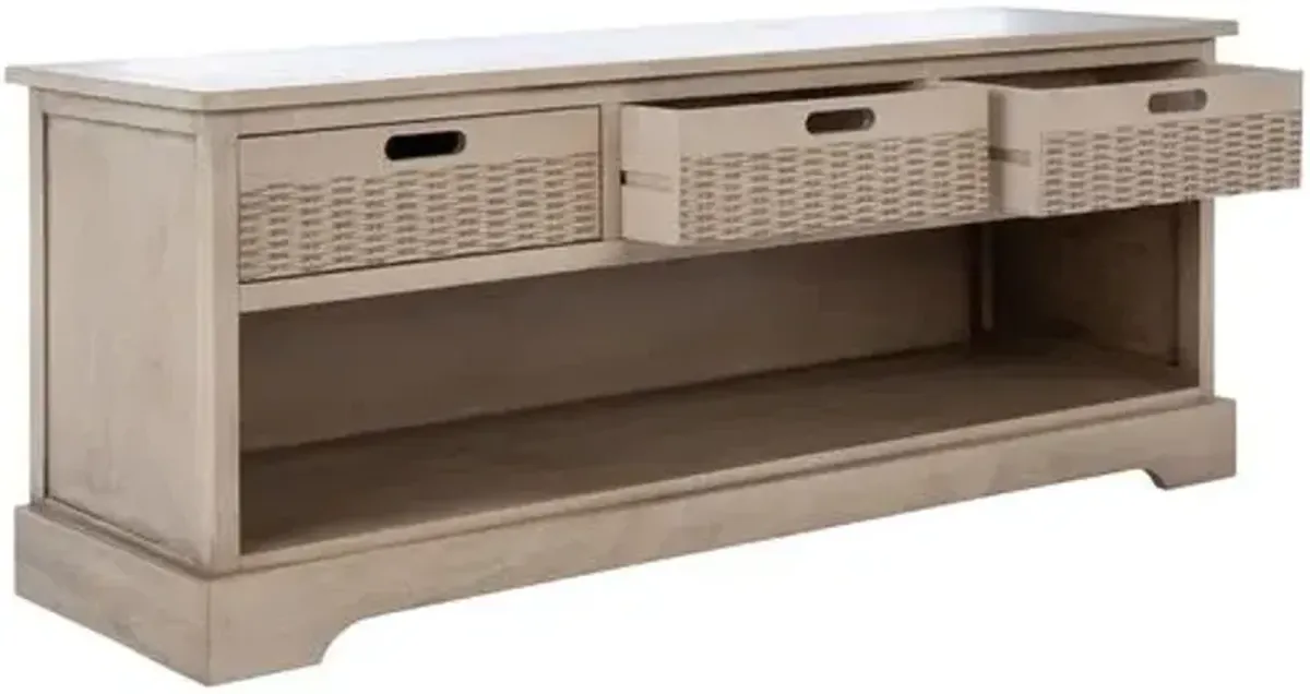 Sylibeth 3-Basket Storage Bench - Brown